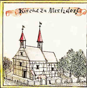 Kirche zu Mertzdorf - Koci, widok oglny